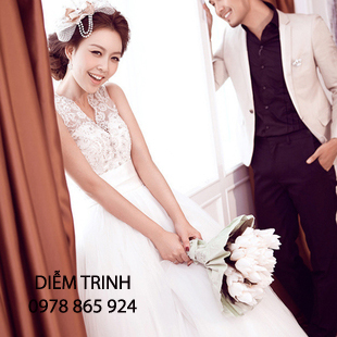Áo cưới ren theo phong cách Hàn Quốc